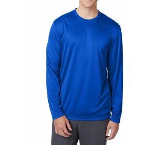 Hanes 482L Adult Cool DRI w/Fresh IQ Long-Sleeve Performance T-Shirt Deep Royal